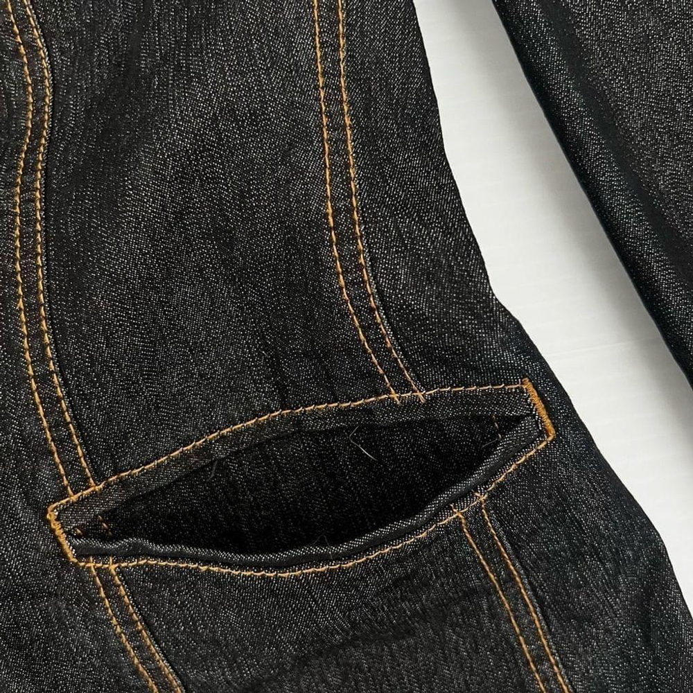 Bisou Bisou Y2K Petite S Dark Wash Denim Blazer Longline Jacket - Picture 8 of 11